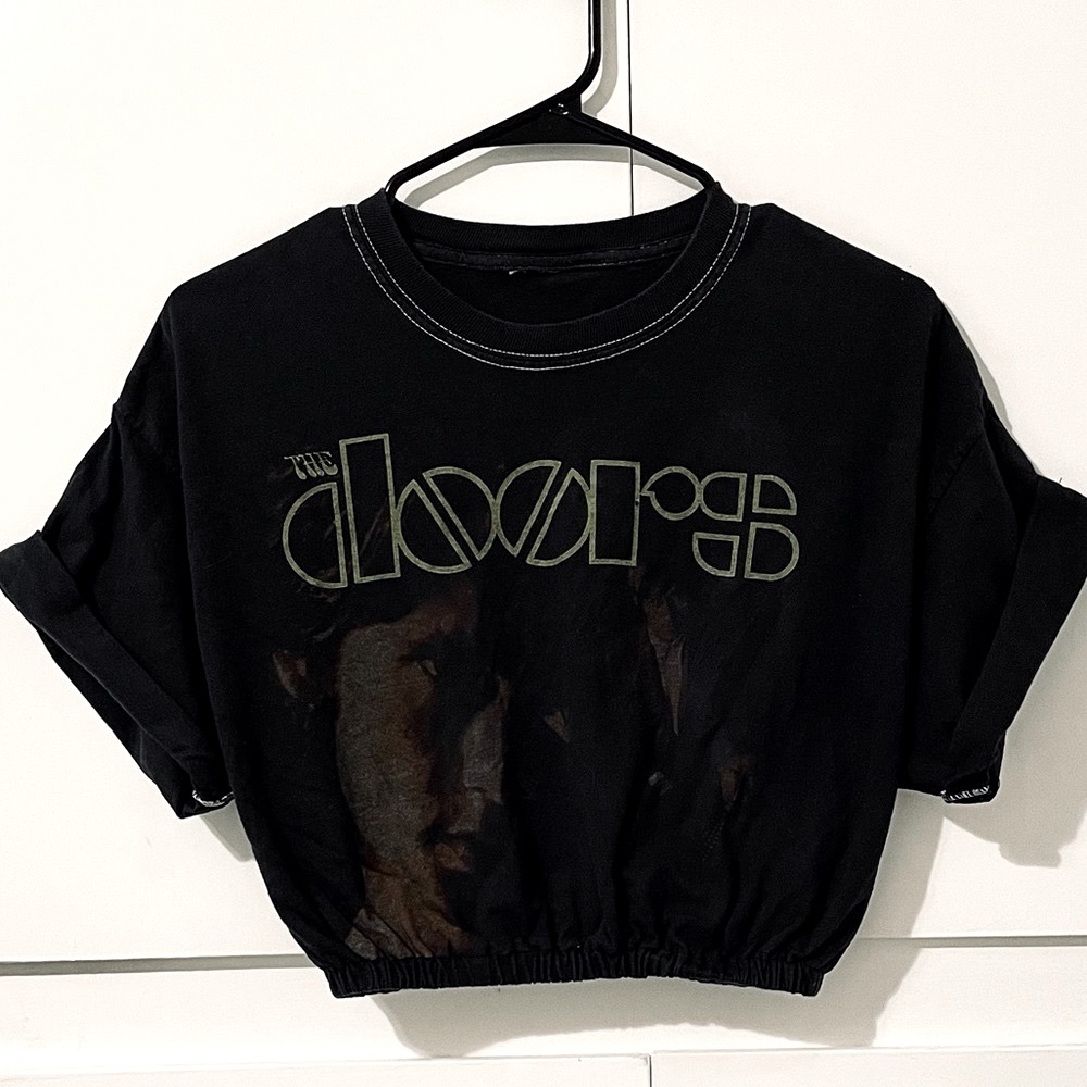 Vintage upcycled “The Doors” album cropped band tee
